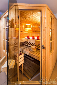 Zdjęcia reklamowe Zakopane. Sauna dostępna dla gości pensjonatu.