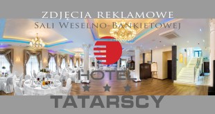 Sala Weselno-Bankietowa w Hotelu Tatarscy w Kalwarii Zebrzydowskiej. Zdjęcie reklamowe pokazujące całą salę