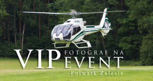 Fotograf na event dla Vipów. Lądowanie Helikoptera z Vipami na lądowisku w Folwarku Zalesie koło Krakowa.