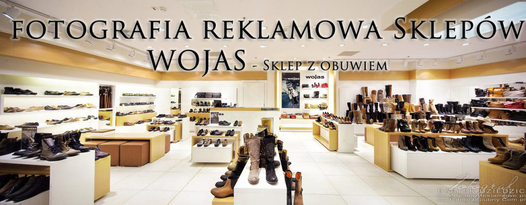 Fotografia reklamowa Sklepu w Galerii Handlowej w Warszawie. Wnętrze sklepu Wojas widok od wejścia.