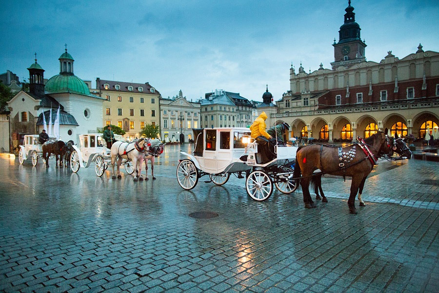 Kraków Rynek Główny Dorożki Impreza Firmowa